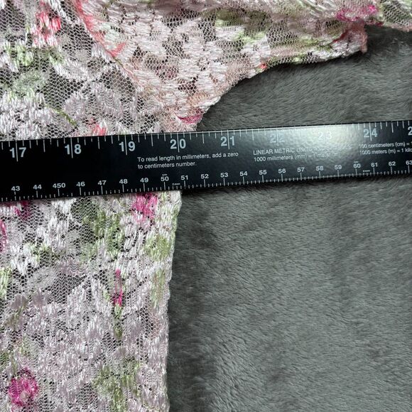 Vintage 1980s Dress Two Piece Lace Pleated Secretary Pink Made in USA 18W B105 - Picture 7 of 11